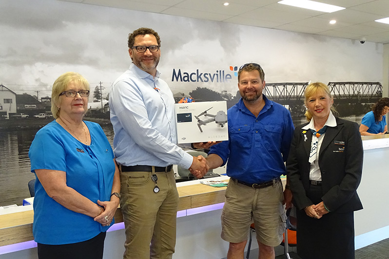 Pictured are Macksville local, David Catchpole, Pam from the Macksville Store, Janu from the Commercial team, and Kerrie from the Community Engagement team