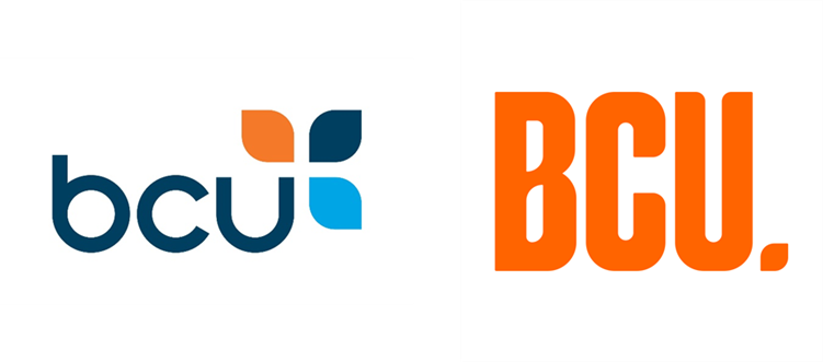 Old bcu logo next to new BCU Bank logo
