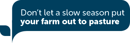 Don't let a slow season put your farm out to pasture