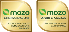 Winner of Exceptional Quality Home and Contents Insurance and Exceptional Quality Car Insurance in Mozo Experts Choice Insurance Awards 2025